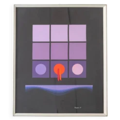 Affiche de collage d'art moderne italien des années 1980 créée par Angela Trapani