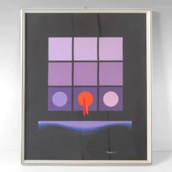Affiche de collage d'art moderne italien des années 1980 créée par Angela Trapani
