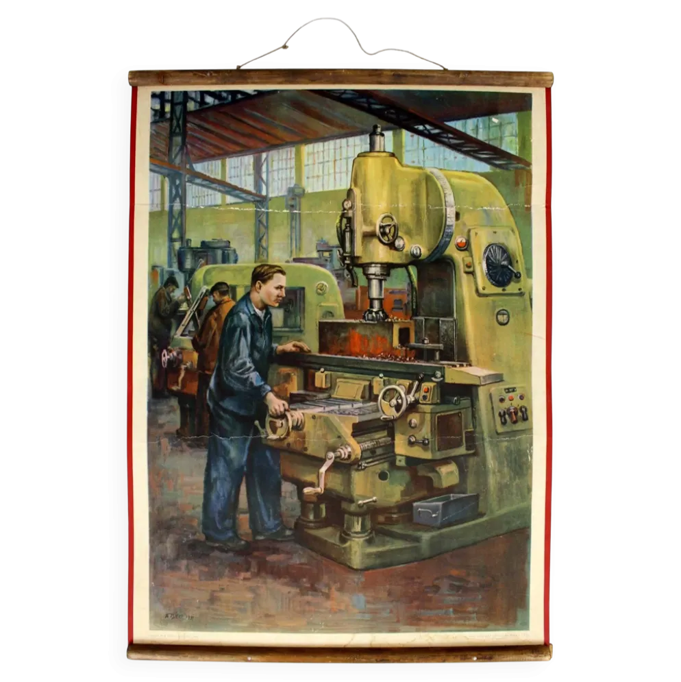 Affiche industrielle tchèque par Frantisek Bilek, années 1950