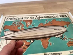 Affiche originale allemande de voyage en dirigeable - années 1930