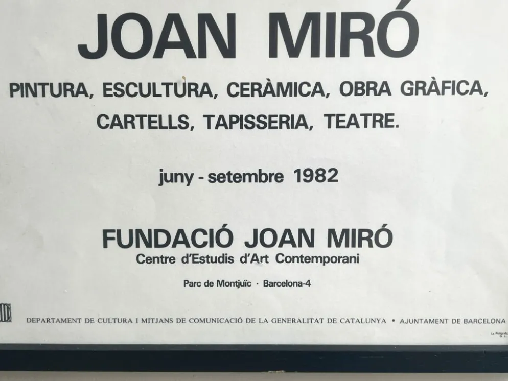 Affiche originale de fondation Miró Barcelone, Espagne 1982