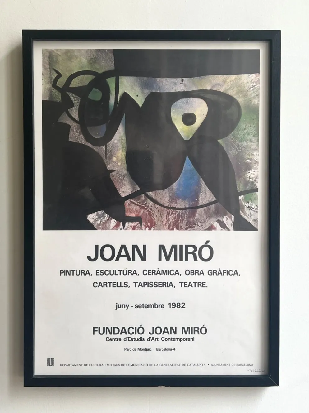 Affiche originale de fondation Miró Barcelone, Espagne 1982