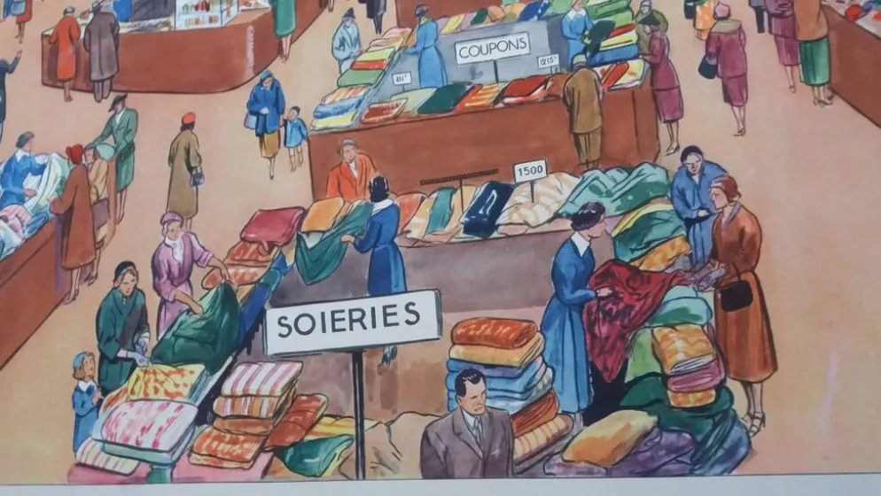 Affiche pédagogique scolaire, le grand magasin, Rossignol Montmorillon
