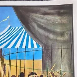 Affiche scolaire ancienne Ogé-Hachette Le Stade & La Ménagerie – Années 60