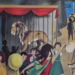 Affiche scolaire ancienne Ogé-Hachette Le Stade & La Ménagerie – Années 60