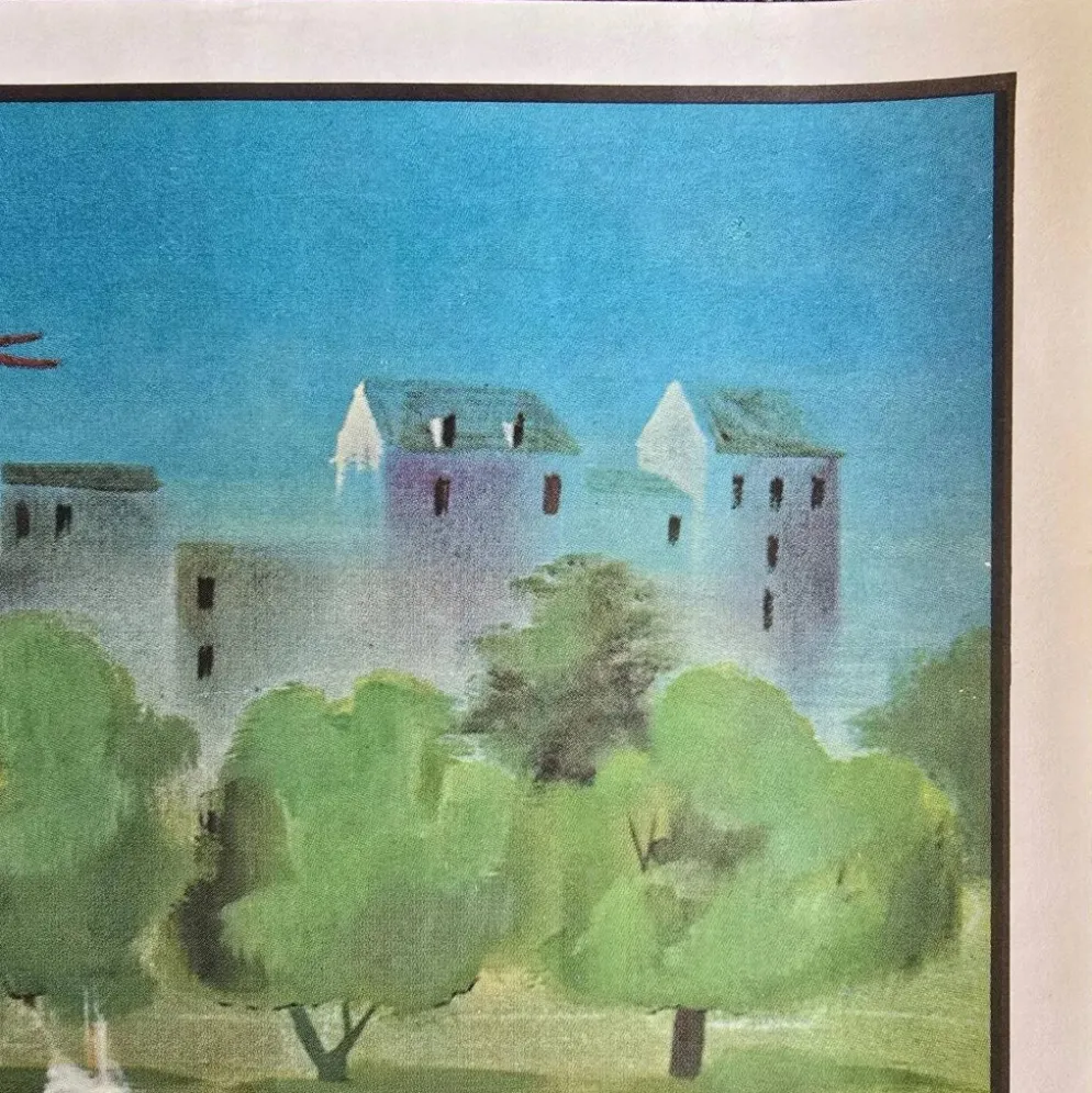 Affiche scolaire ancienne Ogé-Hachette Le Stade & La Ménagerie – Années 60