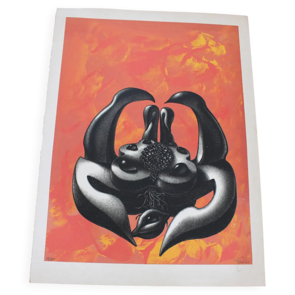 Affiche sérigraphie Mujer de l'artiste ramon alejandro numérotée 48/60