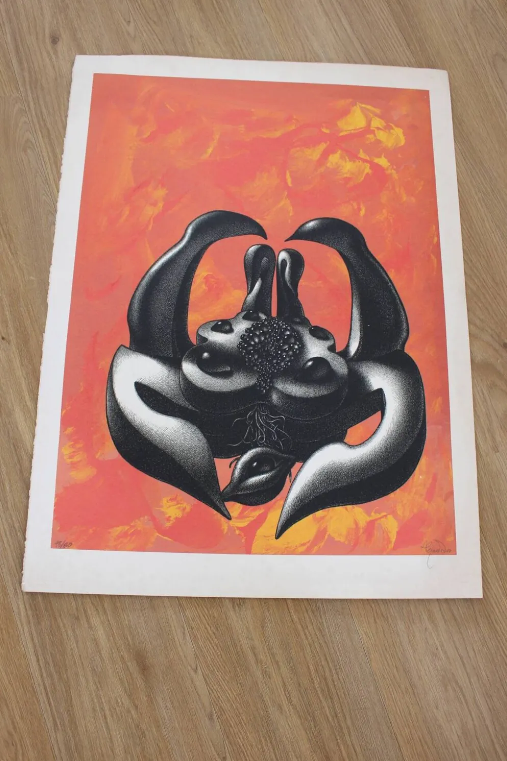 Affiche sérigraphie Mujer de l'artiste ramon alejandro numérotée 48/60