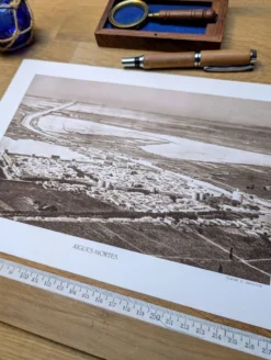 Aigues-Mortes, vintage, planche photo imprimée en 1935.
