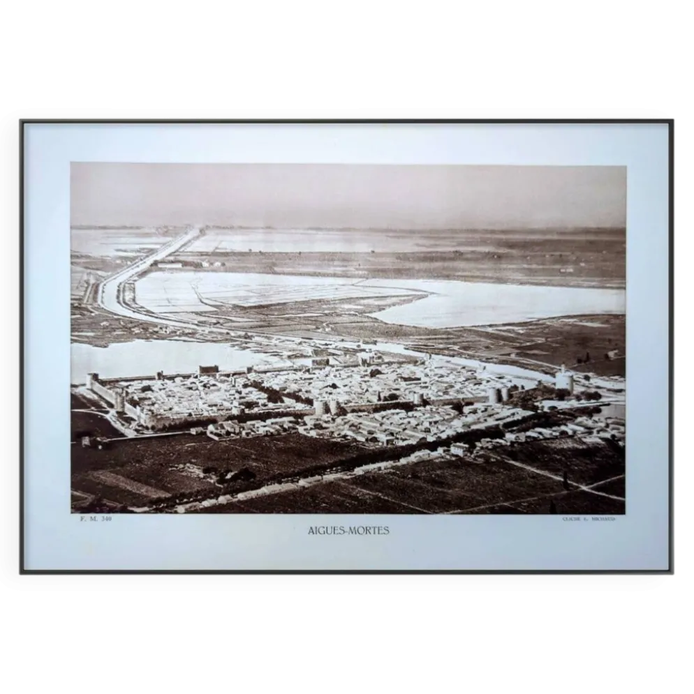 Aigues-Mortes, vintage, planche photo imprimée en 1935.