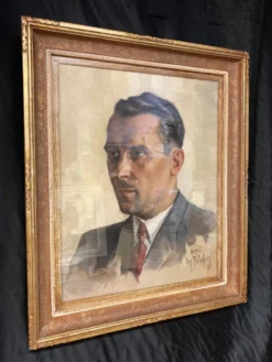 Aimé VAN BELLEGHEM (1922-1996), Portrait de René Brondel, huile sur toile