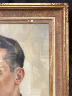 Aimé VAN BELLEGHEM (1922-1996), Portrait de René Brondel, huile sur toile