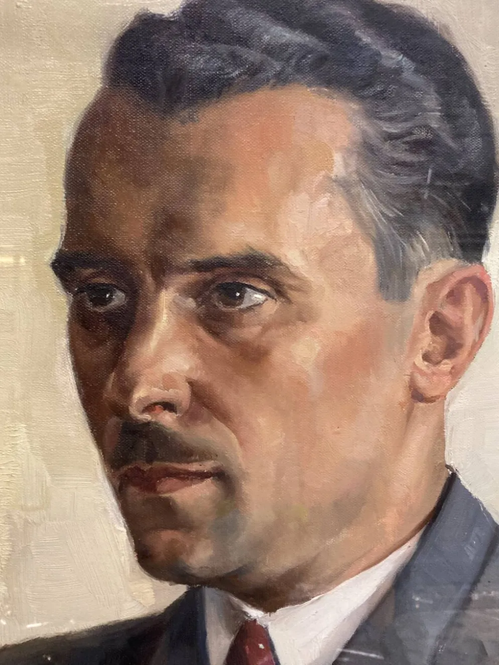 Aimé VAN BELLEGHEM (1922-1996), Portrait de René Brondel, huile sur toile