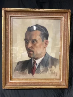 Aimé VAN BELLEGHEM (1922-1996), Portrait de René Brondel, huile sur toile