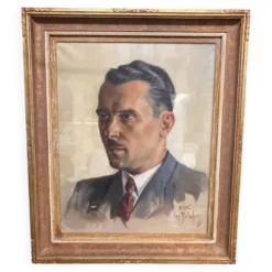 Aimé VAN BELLEGHEM (1922-1996), Portrait de René Brondel, huile sur toile