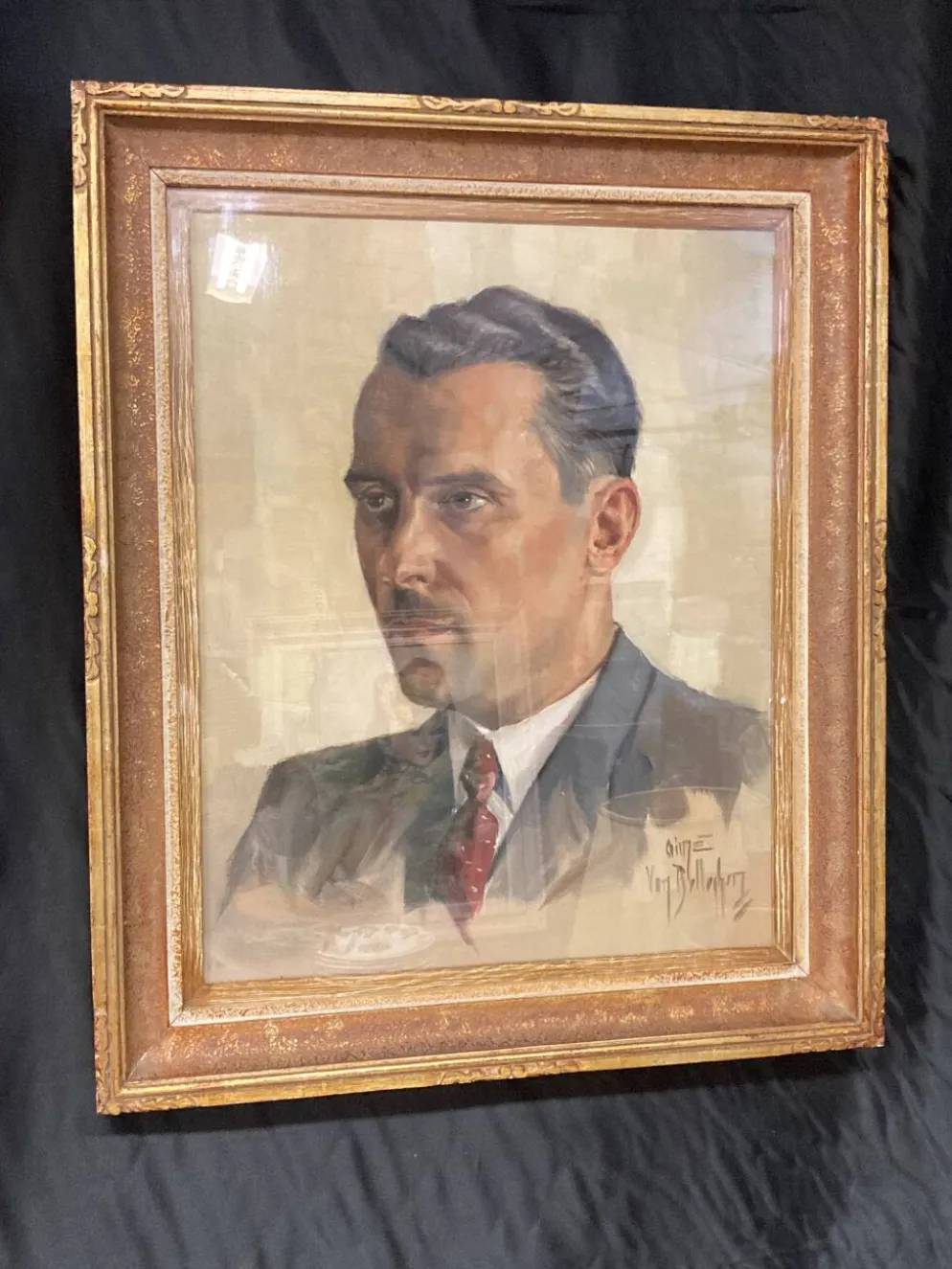 Aimé VAN BELLEGHEM (1922-1996), Portrait de René Brondel, huile sur toile