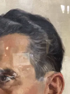 Aimé VAN BELLEGHEM (1922-1996), Portrait de René Brondel, huile sur toile
