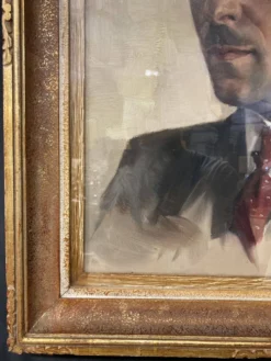 Aimé VAN BELLEGHEM (1922-1996), Portrait de René Brondel, huile sur toile