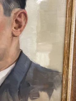 Aimé VAN BELLEGHEM (1922-1996), Portrait de René Brondel, huile sur toile