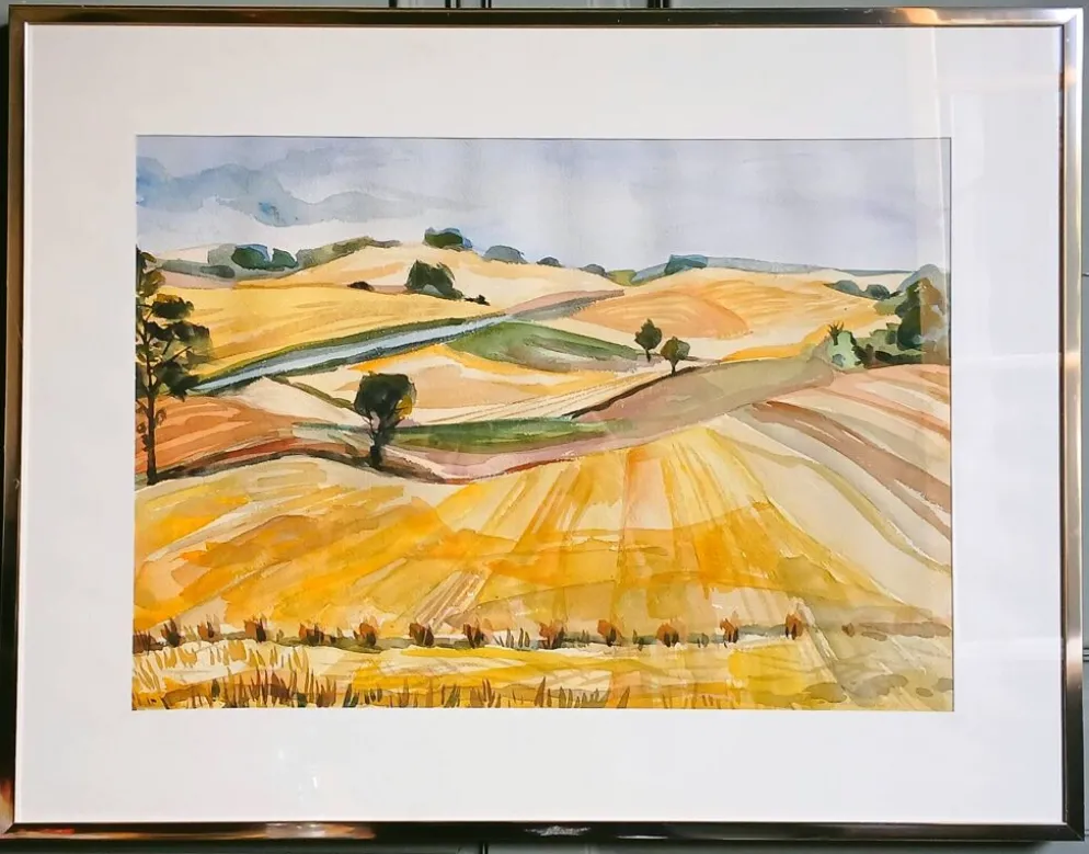 Alida Antoinetta van Nie (1927–2010) Monti Volsinii. Aquarelle encadrée.
