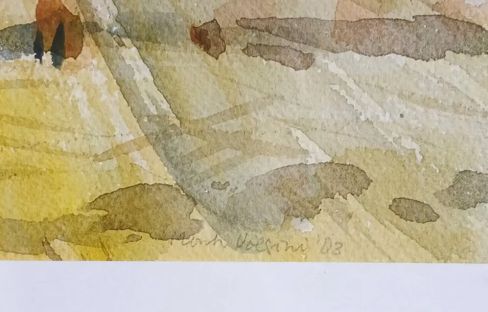 Alida Antoinetta van Nie (1927–2010) Monti Volsinii. Aquarelle encadrée.