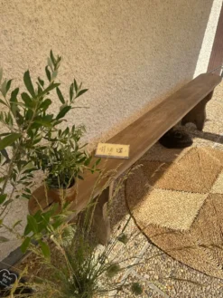 Ancien banc de ferme en chêne de 230 cm