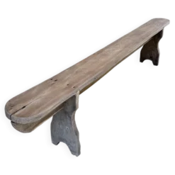 Ancien banc de ferme en chêne de 230 cm
