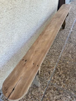 Ancien banc de ferme en chêne de 230 cm