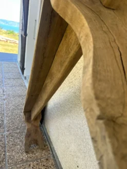 Ancien banc de ferme en chêne de 230 cm
