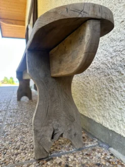 Ancien banc de ferme en chêne de 230 cm