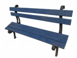 Ancien banc de jardin en fonte et bois repeint