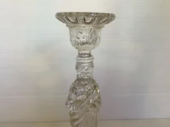Ancien bougeoir verre moulé