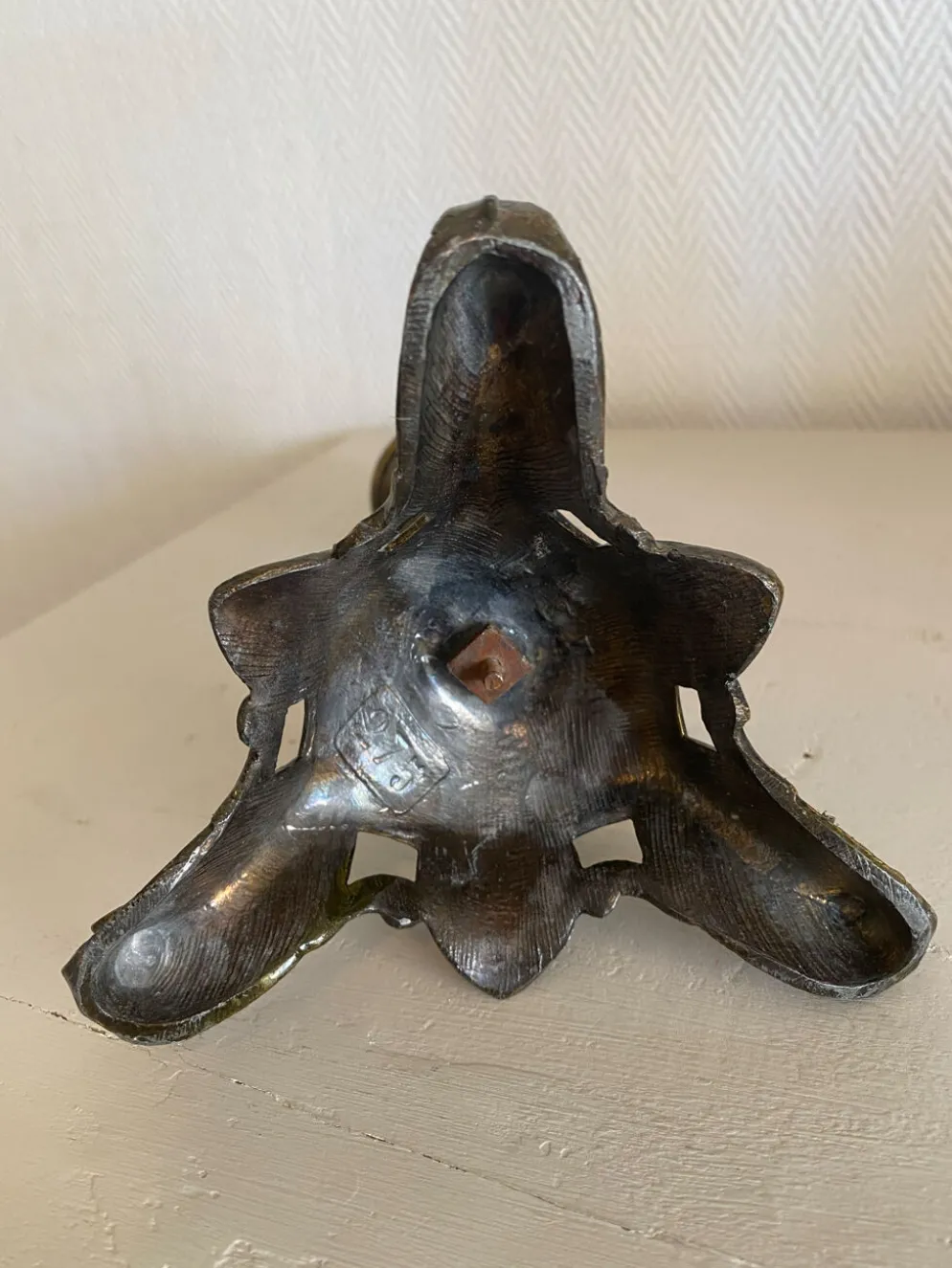 Ancien bougeoir XIXeme à figure féminine