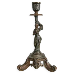 Ancien bougeoir XIXeme à figure féminine