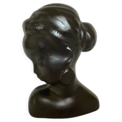 Ancien buste de femme africaine à poser ou à accrocher