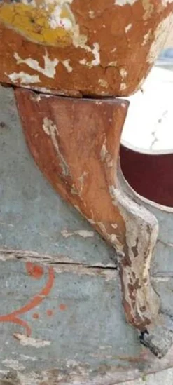 Ancien Cheval À Bascule XIXe Siècle En Bois Et Papier Mâché Peint