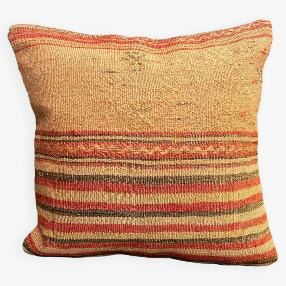 Ancien coussin rose authentique