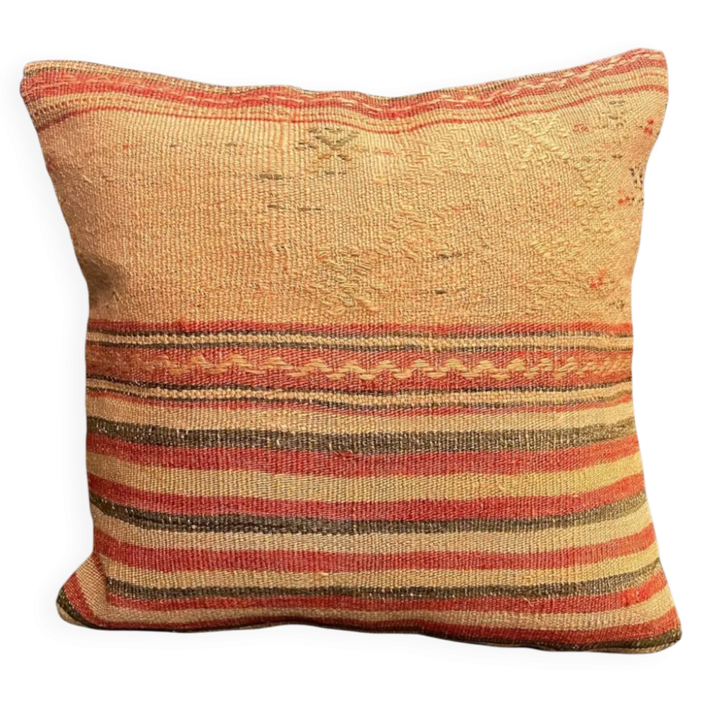 Ancien coussin rose authentique