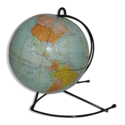 Ancien globe terrestre en carton Girard et Barrère années 50