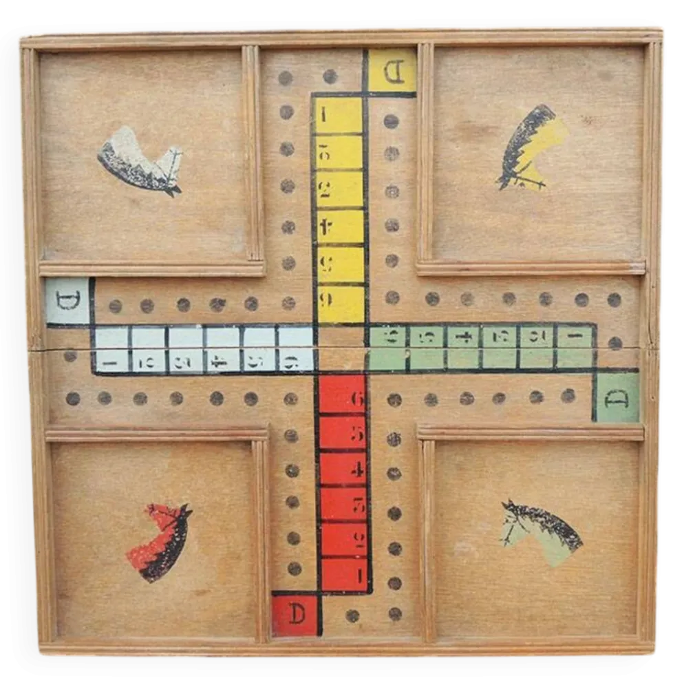 Ancien jeu des quatre chevaux en bois