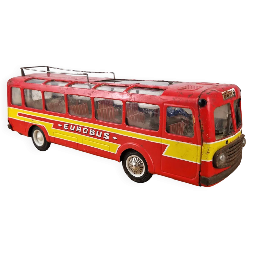Ancien jouet – Bus Eurobus en tôle par Joustra