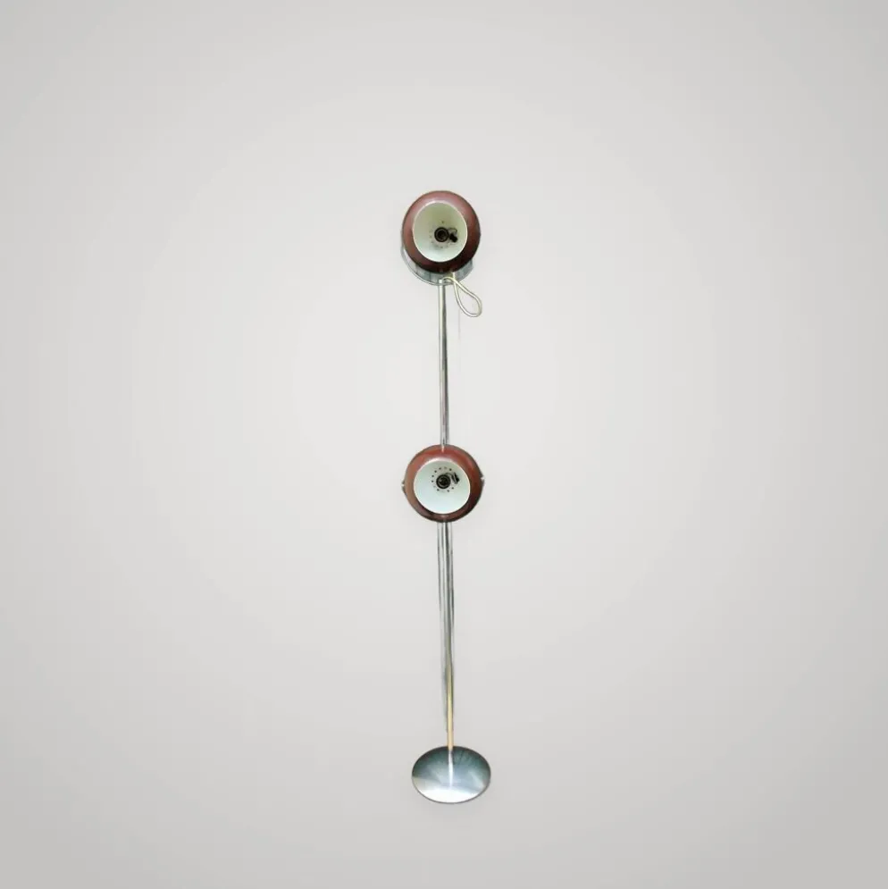 Ancien lampadaire REGGIANI G21 Made in Italy à 2 globes vintage design 1970