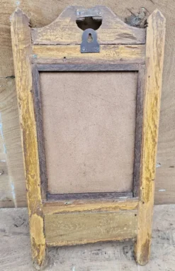 Ancien miroir de barbier en teck birman