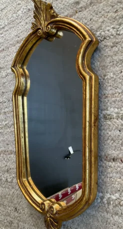 Ancien miroir en bois doré Rocaille des années 70