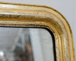 Ancien miroir Louis Philippe au mercure, dorure à l’or, fin 19ème