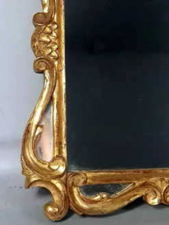 Ancien miroir à parcloses bois sculpté dorure à la feuille 53x37 cm SD207