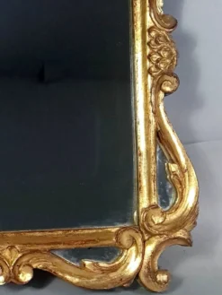 Ancien miroir à parcloses bois sculpté dorure à la feuille 53x37 cm SD207