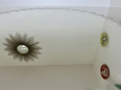 Ancien miroir rond, à poser, art déco, biseauté, années 40 50