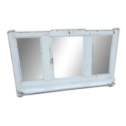 Ancien miroir - étagère triptyque en teck birman