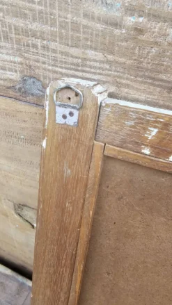 Ancien miroir - étagère triptyque en teck birman